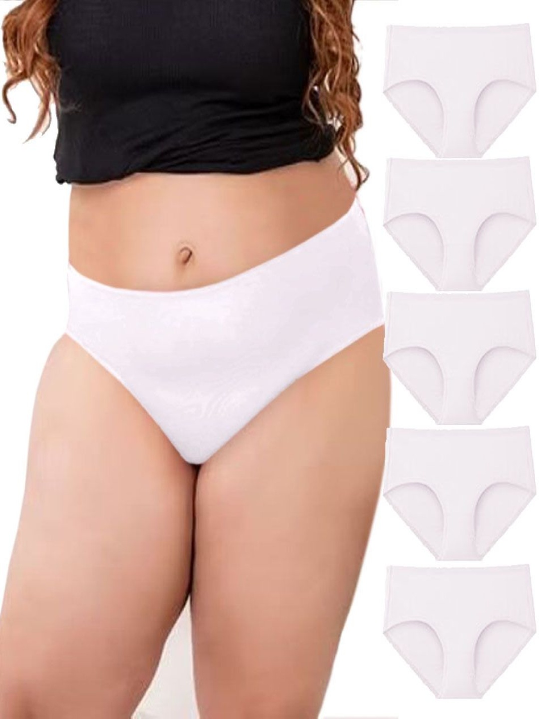 

Diving Deep Pack Of 5 Hipster Briefs DD257 W5 New Pant_ies_5 PC_XXL, White