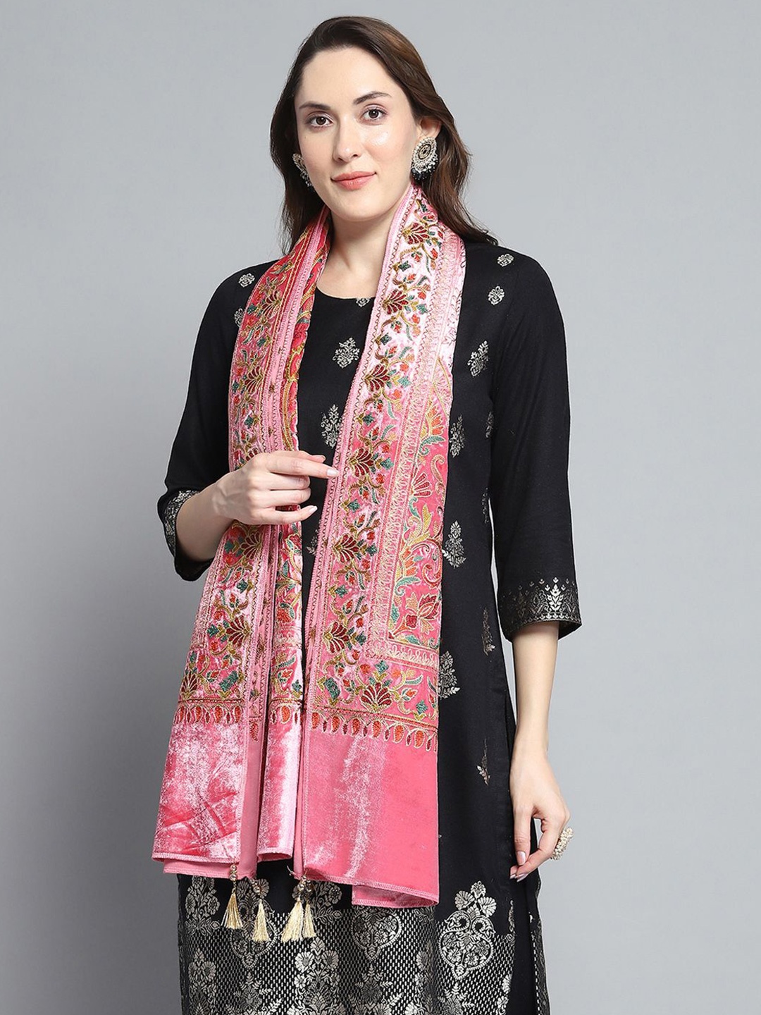 

Monte Carlo Women Woven Design Stole, Pink