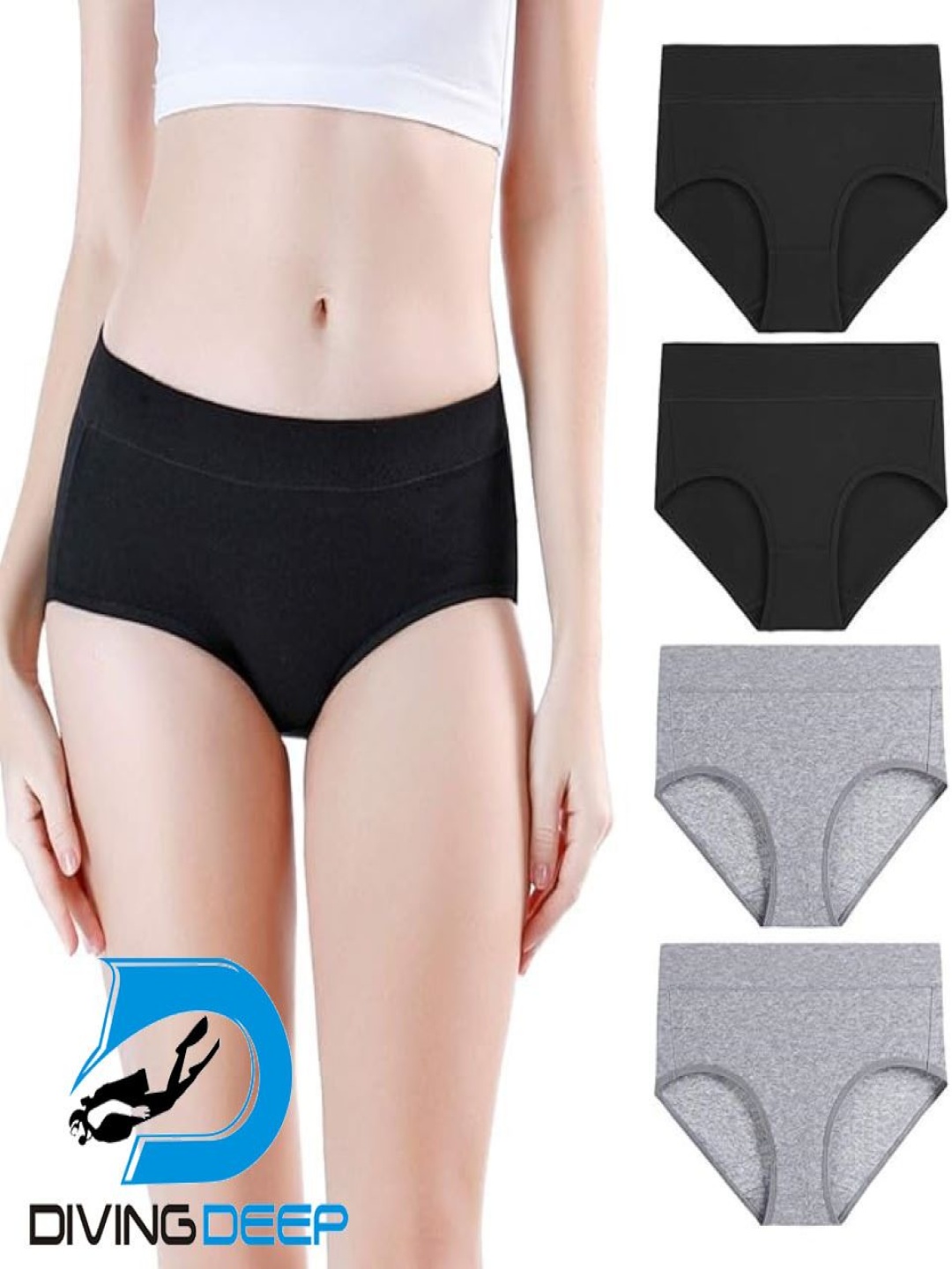 

Diving Deep Pack Of 4 Hipster Briefs DD323 B2, G2 HR 1_4 PC_S, Grey