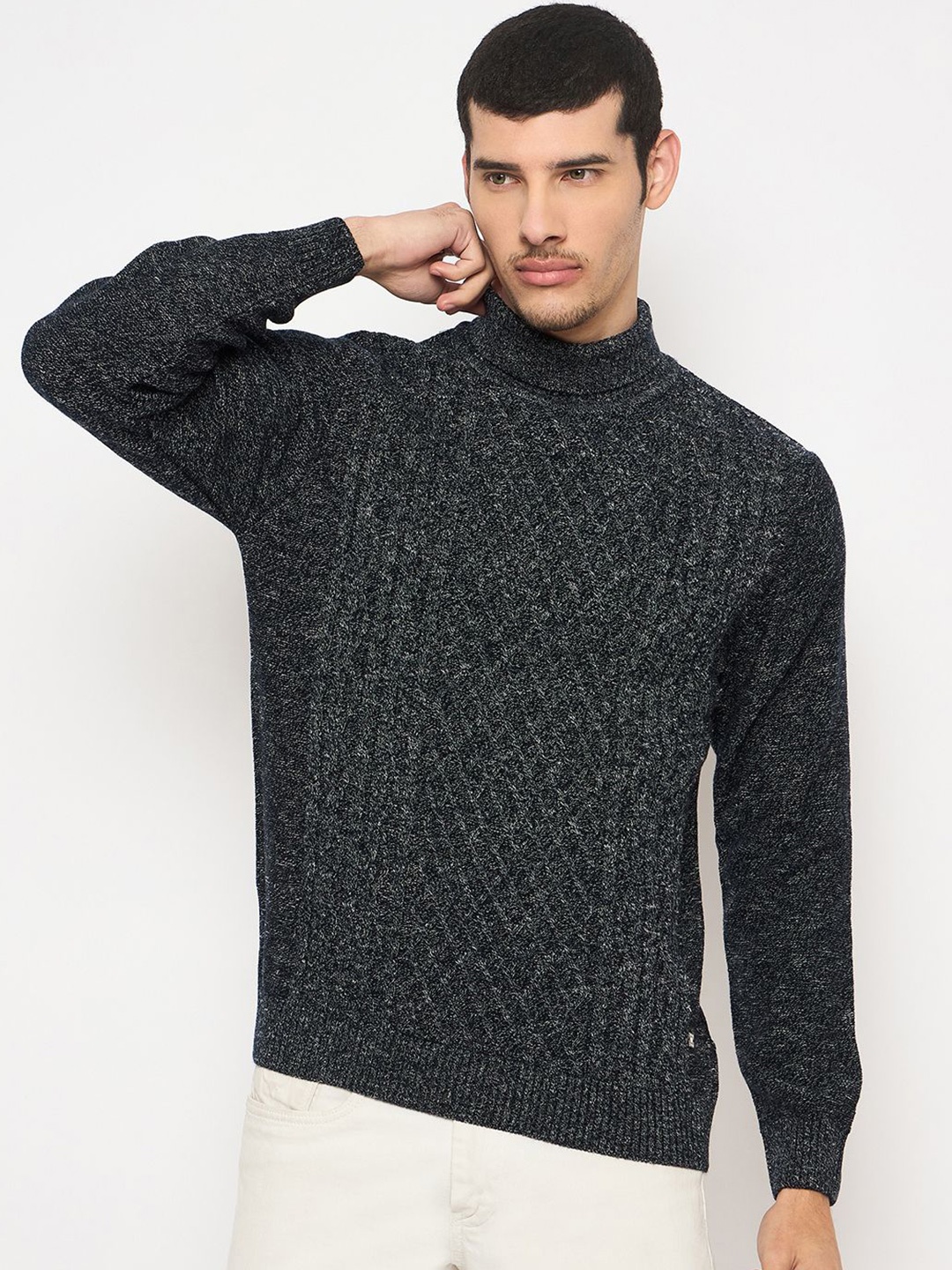 

Duke Men Cable Knit Pullover, Navy blue