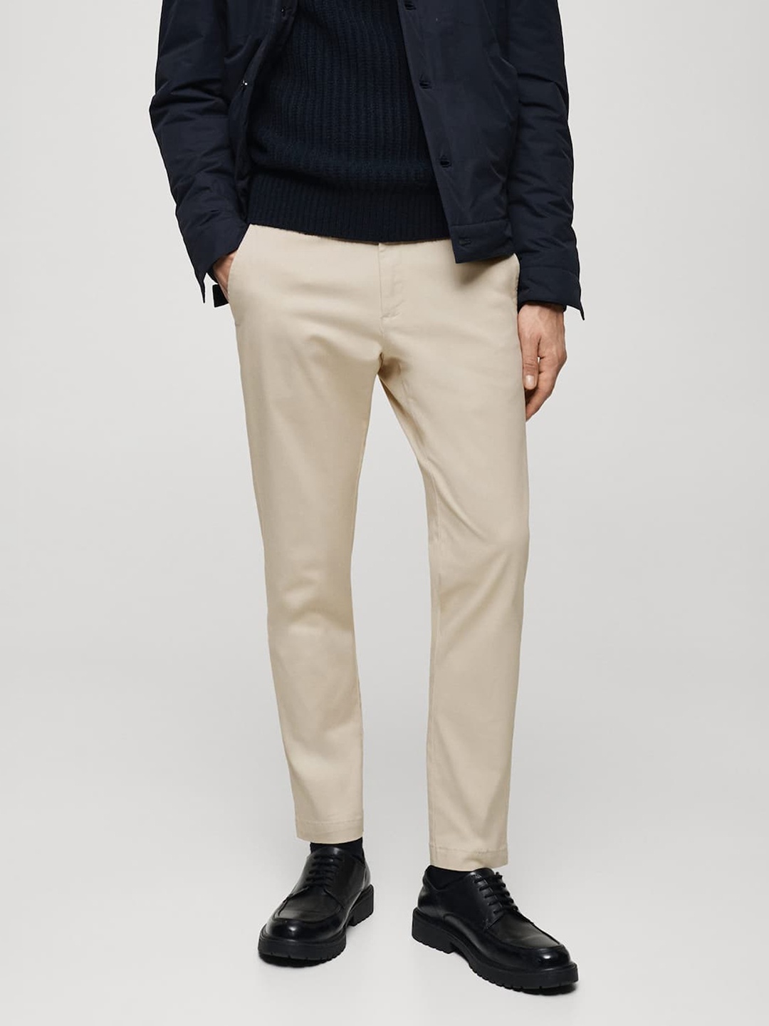 

MANGO MAN Tapered Fit Chinos, Beige