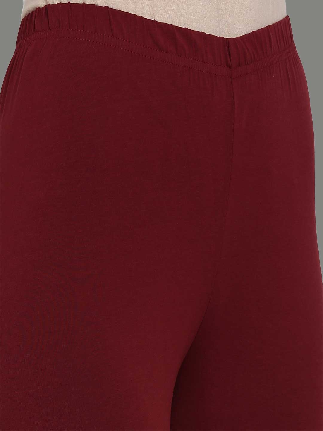 

FFU Women Ankle-length Cotton Leggings, Burgundy