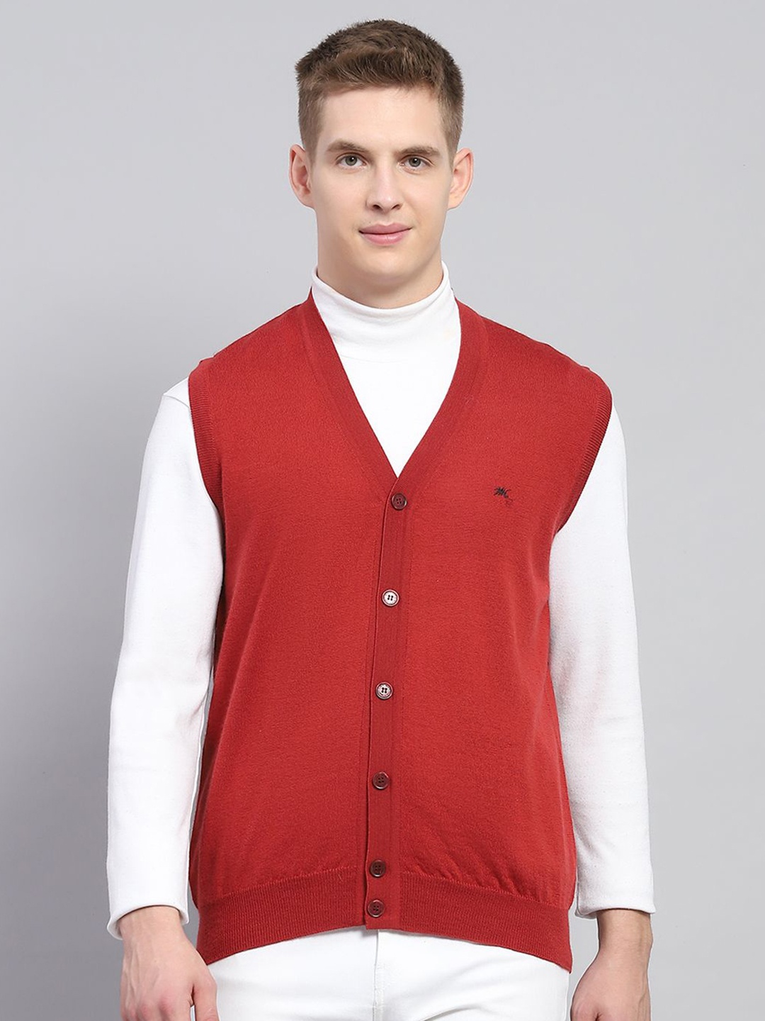 

Monte Carlo Men Woollen Sweater Vest, Red