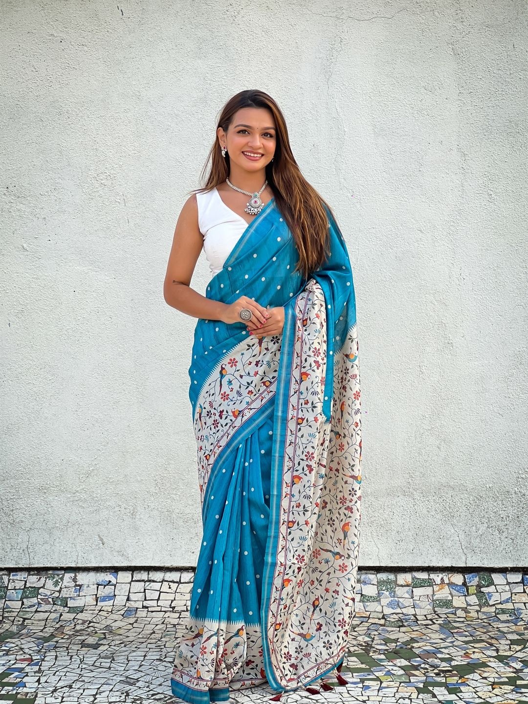 

Suha Art Silk Kanjeevaram Saree, Blue