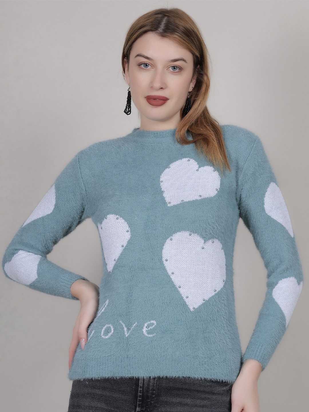 

Thansmay Kleider Women Woollen Pullover, Green