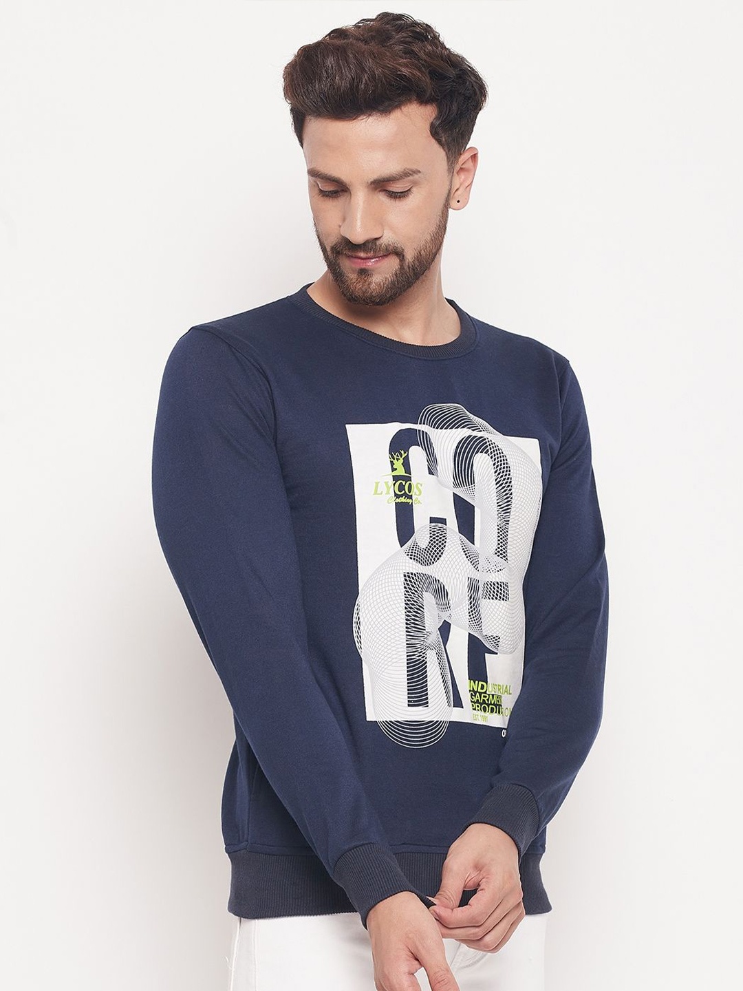 

LYCOS Men Printed Sweatshirt, Navy blue