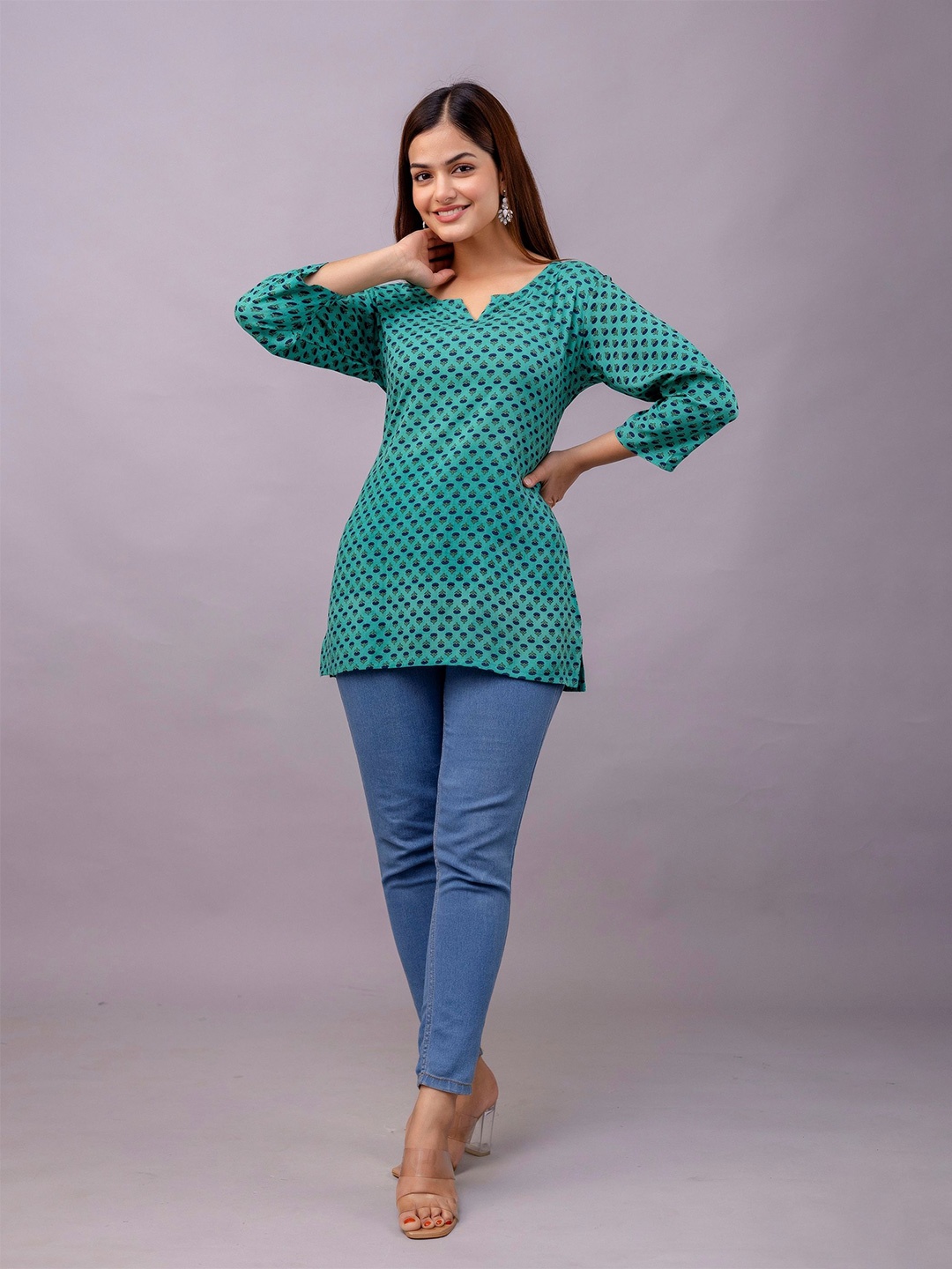 

Mialo fashion Floral Printed Kurti, Green