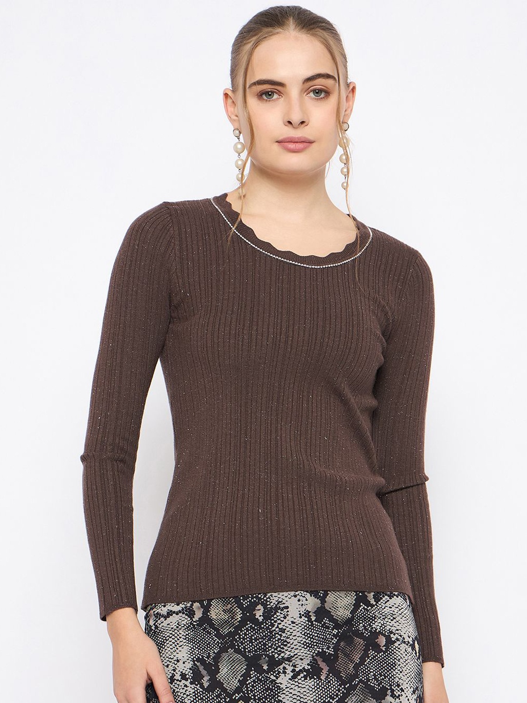 

Madame Women Pullover, Coffee brown