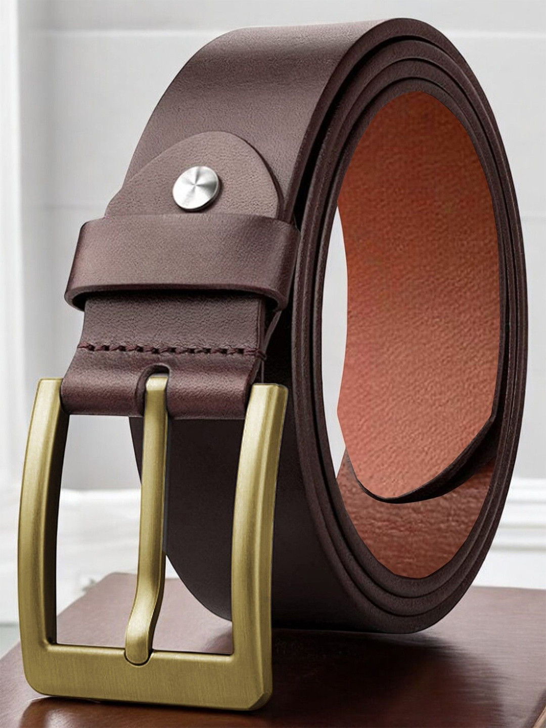 

Provogue Men Leather Formal Belt, Brown