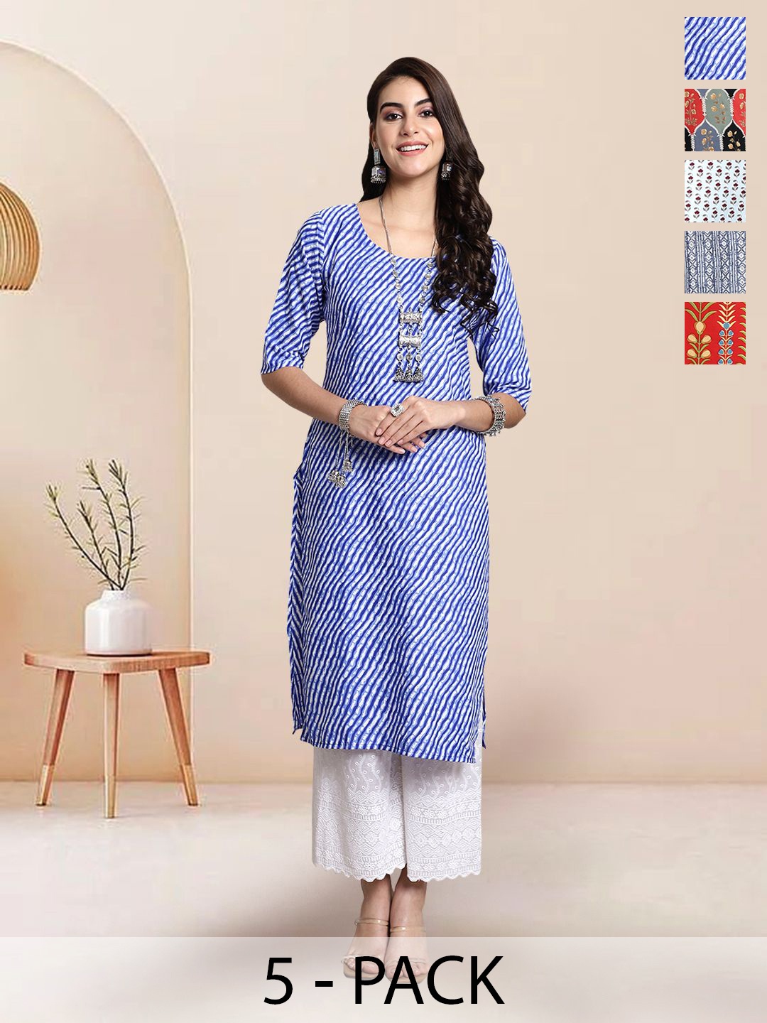 

7Threads Women Ethnic Motifs Printed Floral Crepe Kurta, Multi