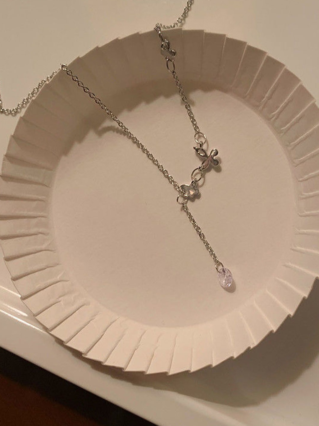 

StyleCast Silver-Toned Stone Studded Elegant Minimal Chain