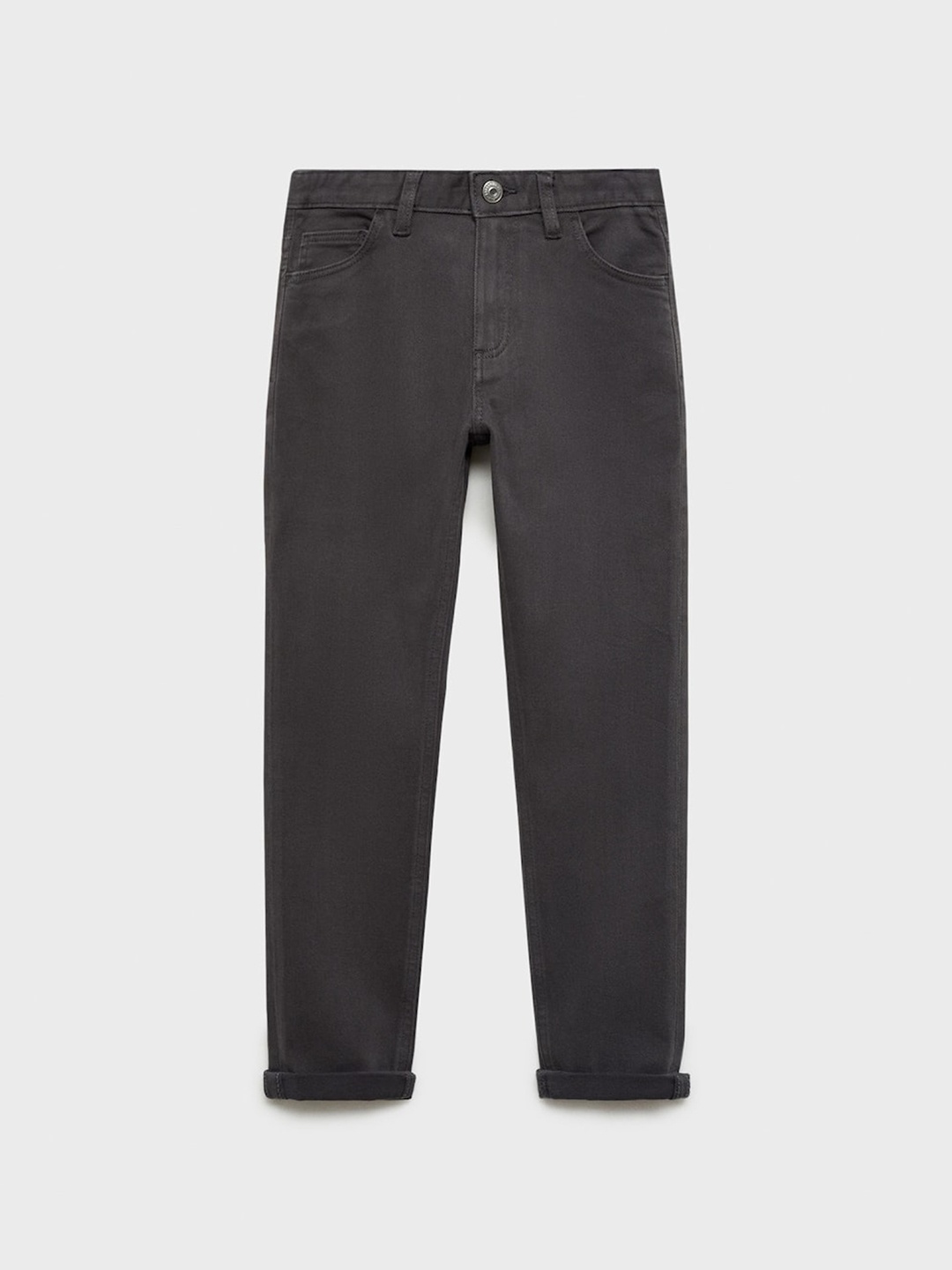 

Mango Kids Boys Twill Straight Fit Denim Trousers, Charcoal