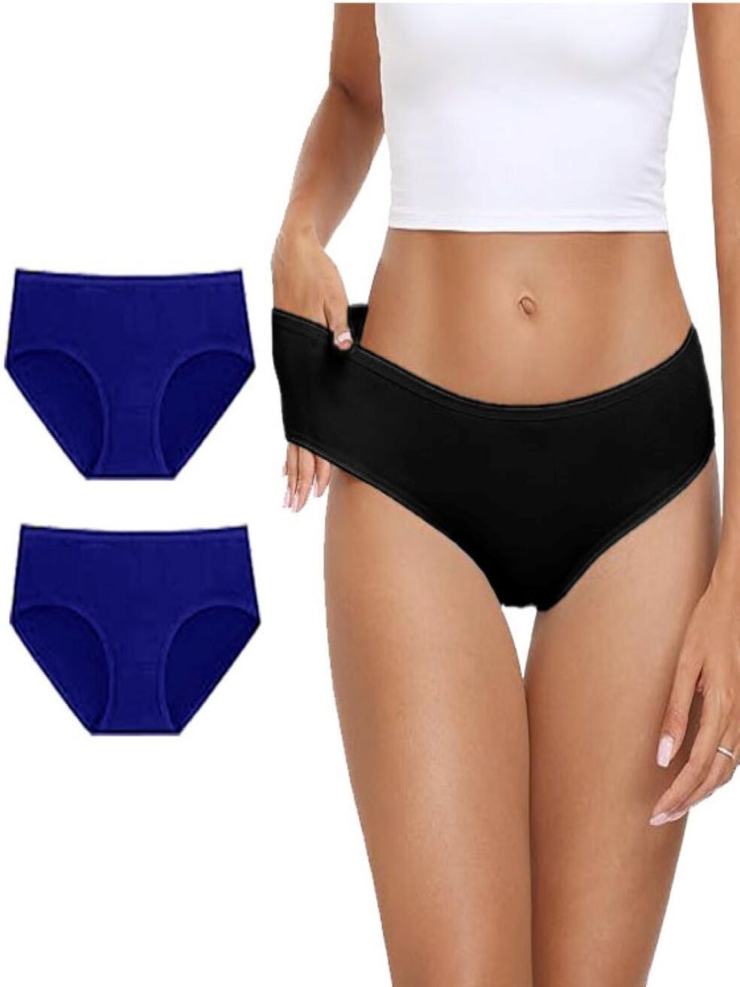 

Diving Deep Pack Of 3 Cotton Hipster Briefs DD104 Blue2, B New Pant_ies_3 PC_XS, Black