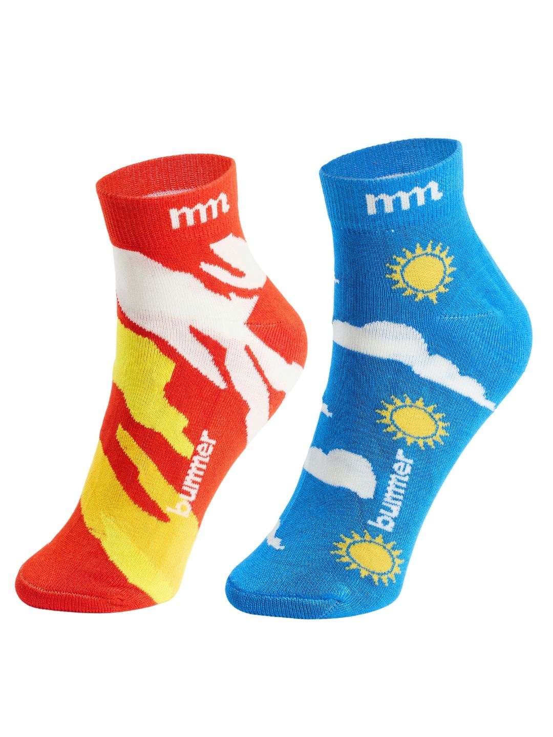

bummer Unisex Pack Of 2 Odour-Free & Breathable Ankle Length Socks, Blue