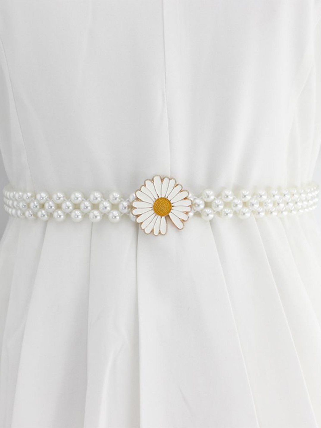 

Shining Diva Fashion Women Embellished Belt, White