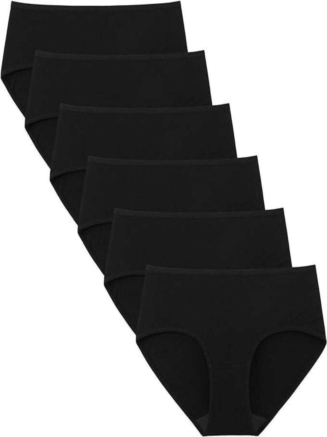 

Diving Deep Pack Of 6 Hipster Briefs 2_8Folder Pantties 6 Pack_XS, Black