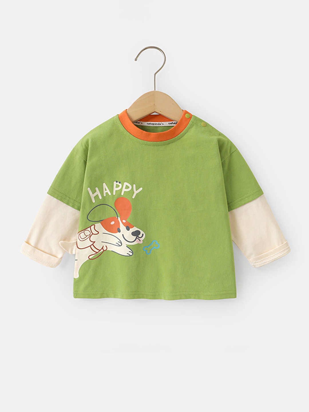 

LULU & SKY Print Cotton Top, Green