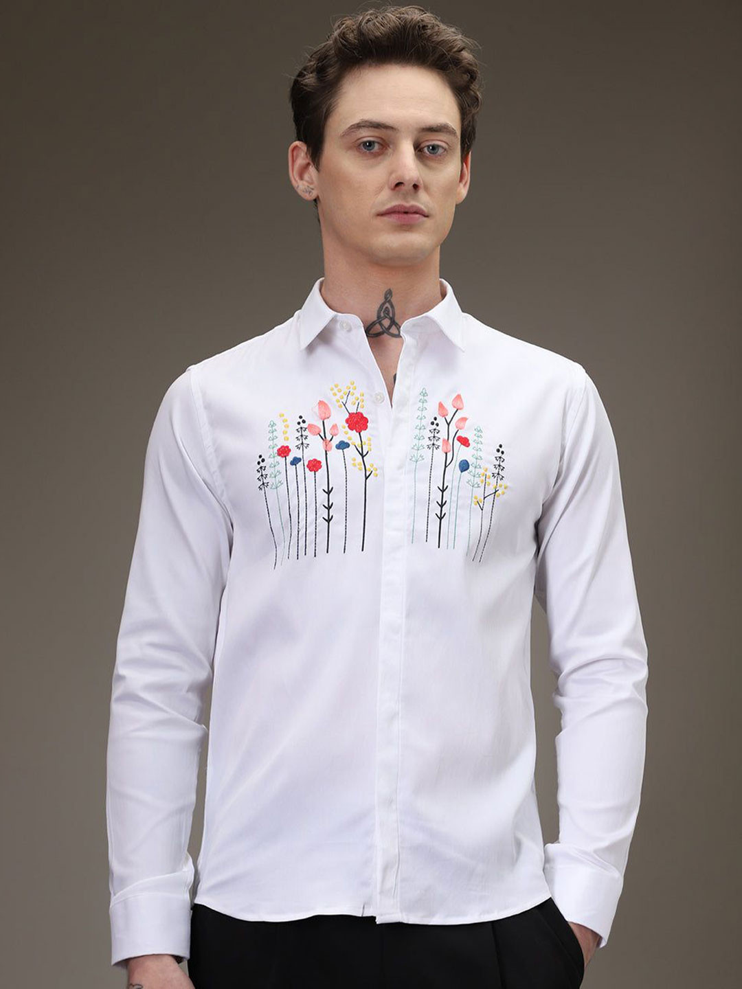 

Banana Club Men Classic Slim Fit Floral Opaque Semiformal Shirt, Blue