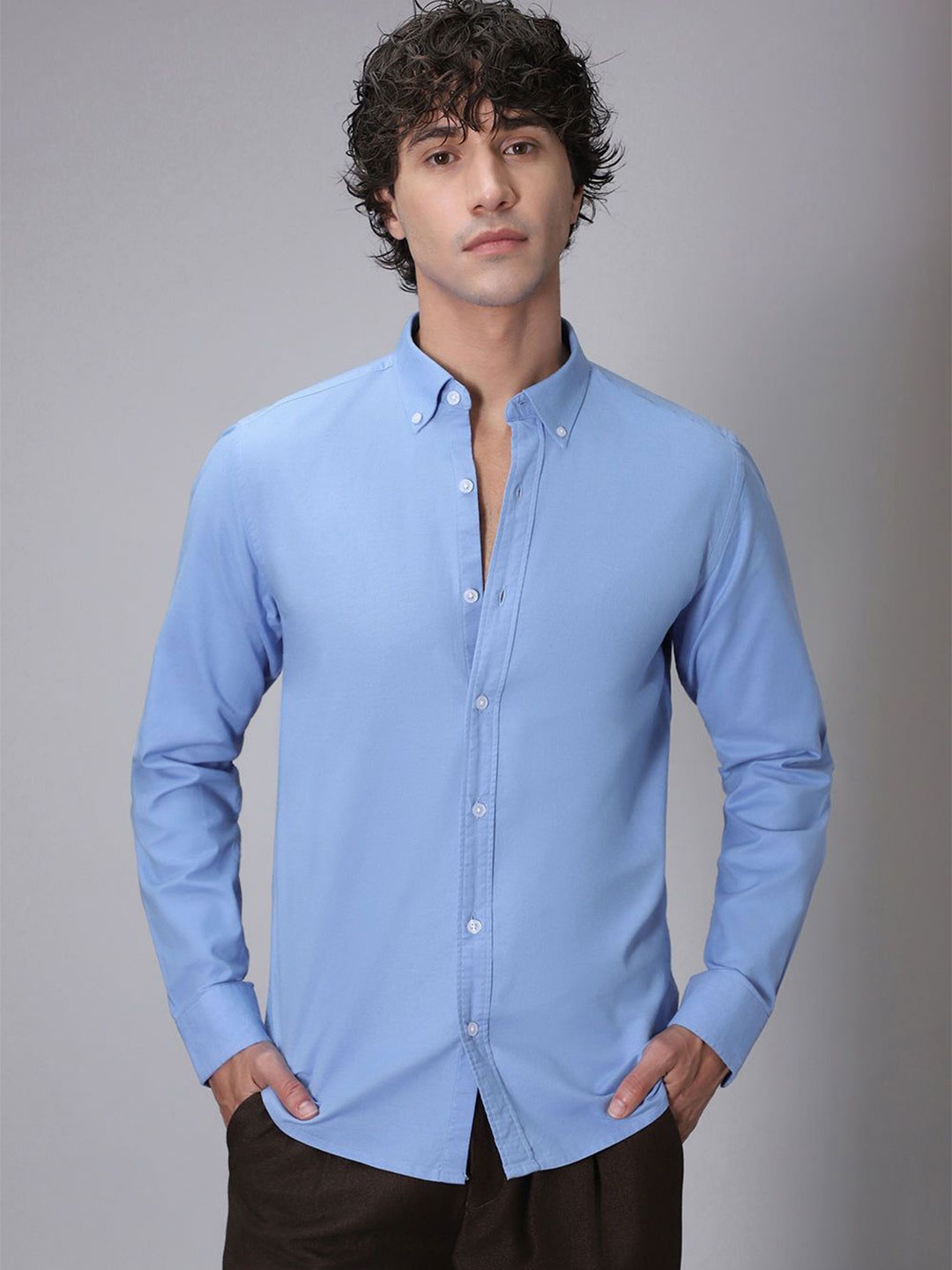 

Banana Club Men Relaxed Slim Fit Opaque Semiformal Shirt, Blue