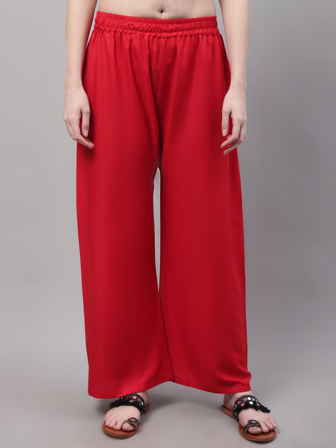 

Valles365 by S.C. Women Flared Palazzos, Red