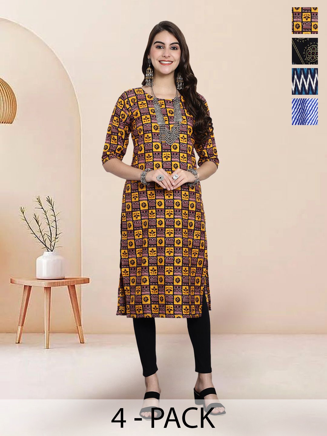 

7Threads Women Ethnic Motifs Printed Floral Crepe Kurta, Multi