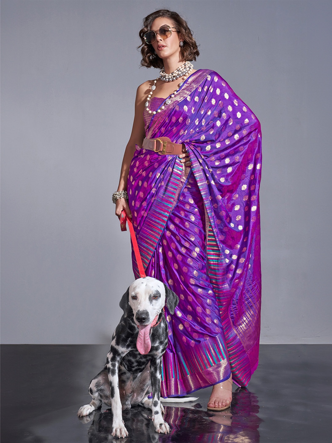 

Ishin Banarasi Saree, Lavender