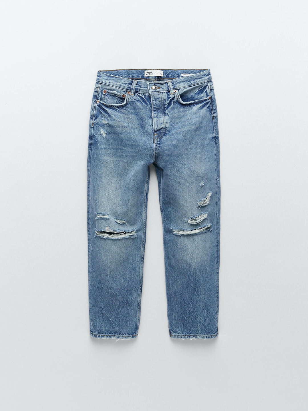 

ZARA Women Faded Trousers, Blue