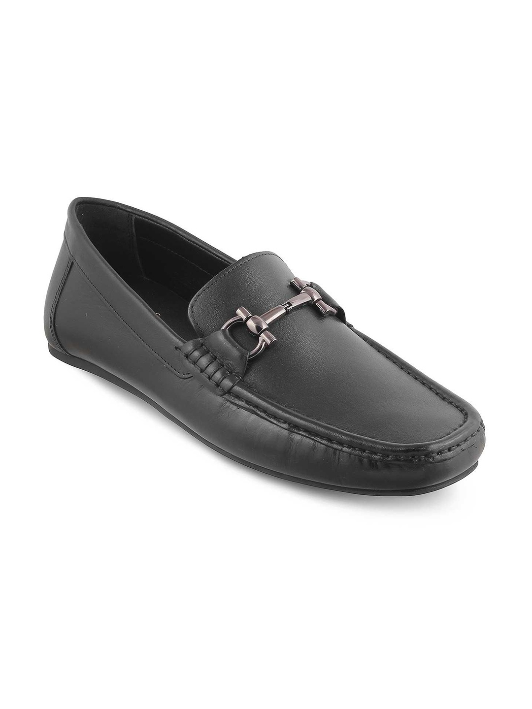 

Tresmode Men Leather Formal Loafers, Black