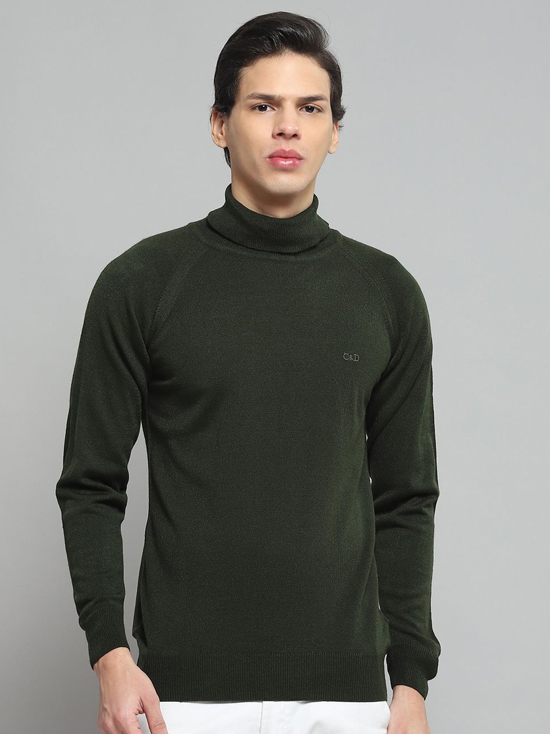 

Cloak & Decker Men Woollen Pullover, Olive
