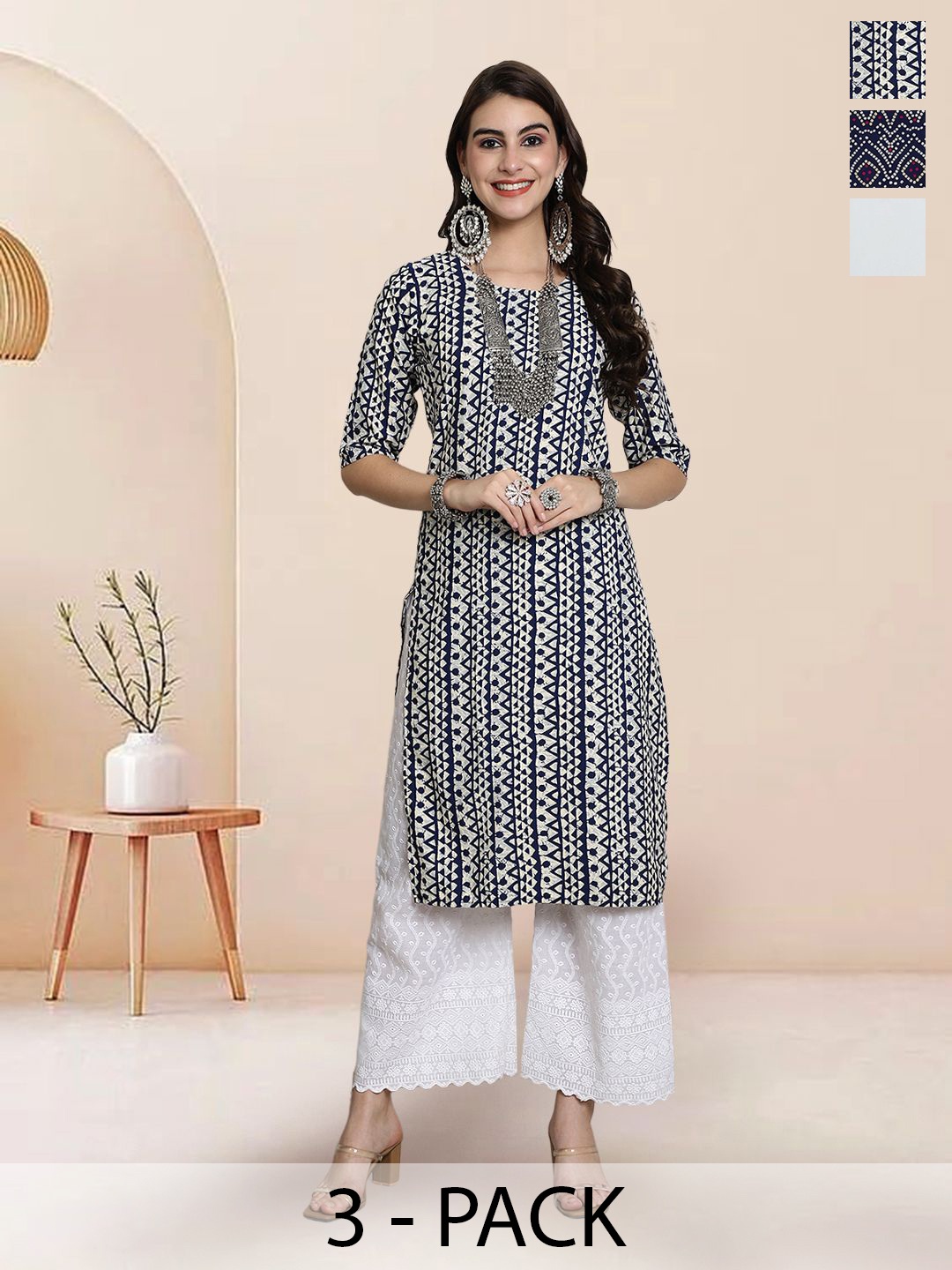 

7Threads Women Ethnic Motifs Printed Floral Crepe Kurta, Multi