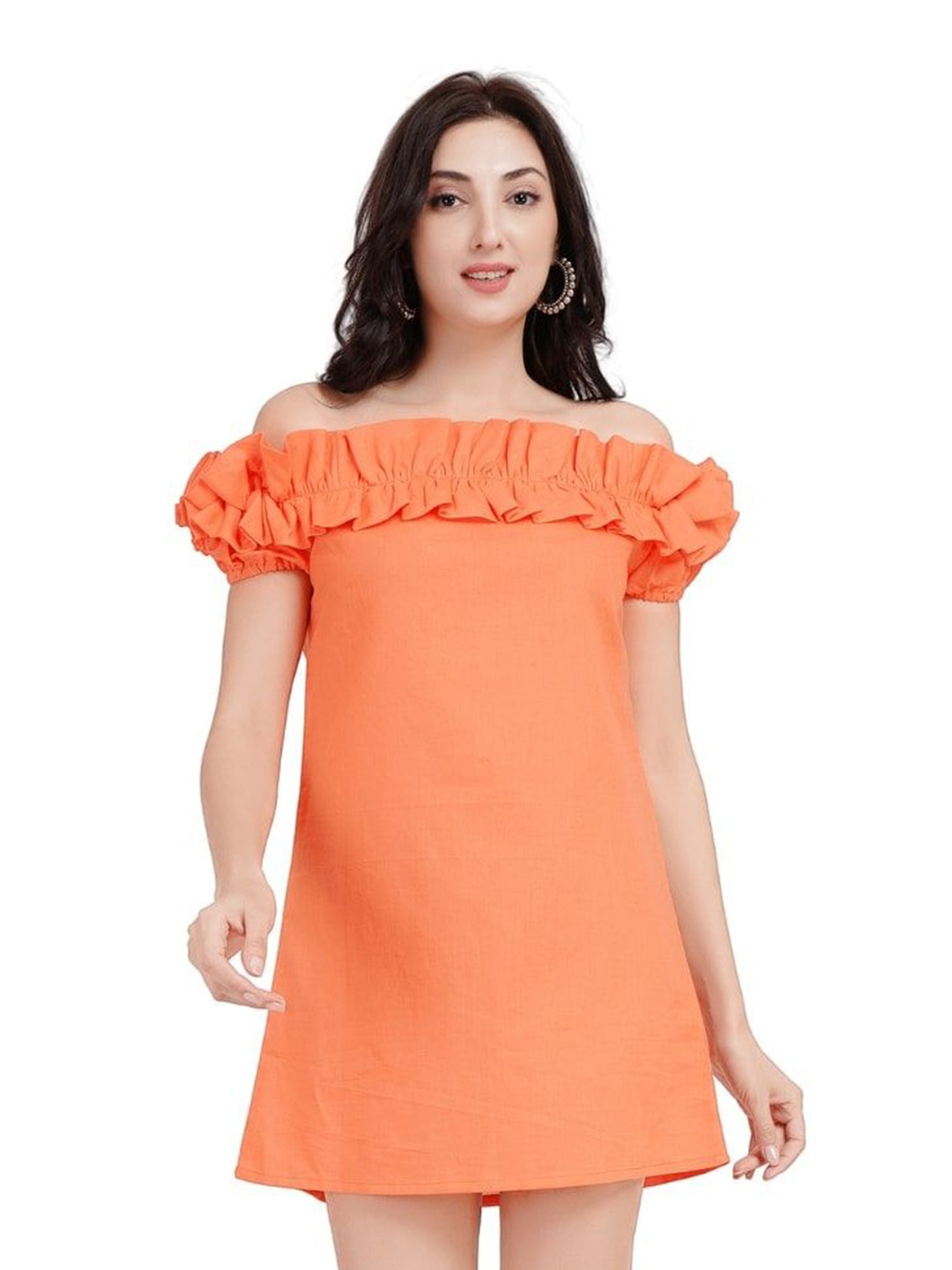 

Kiarabel Retail Off-Shoulder Sheath Mini Dress, Orange