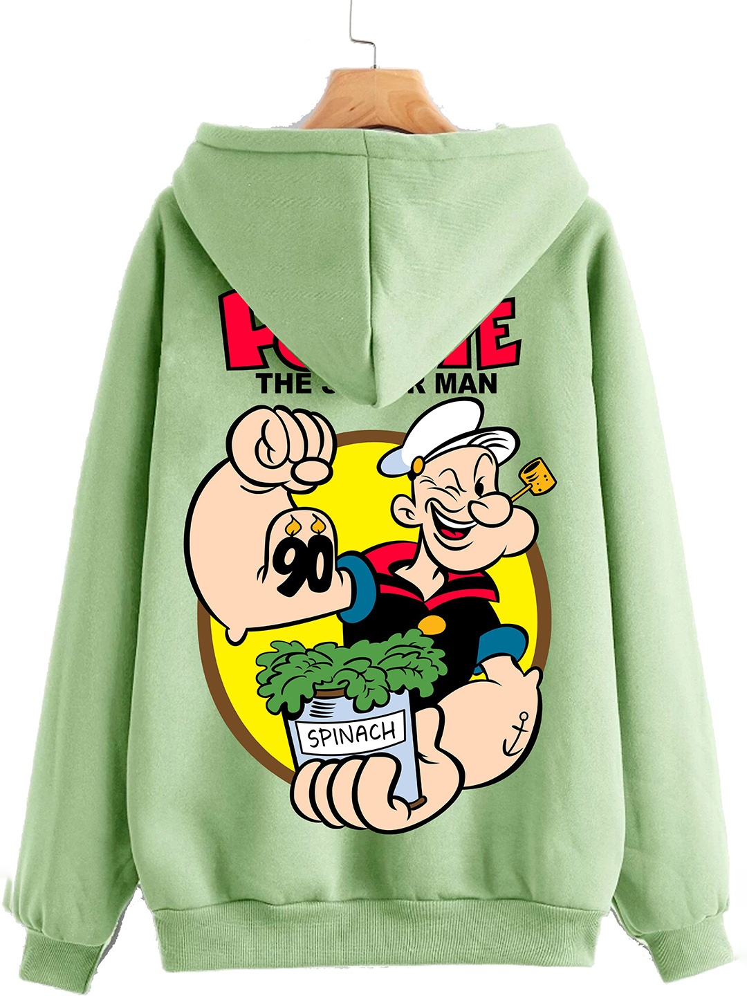 

ZEN1 FASHION Men Printed Hooded Sweatshirt, Green