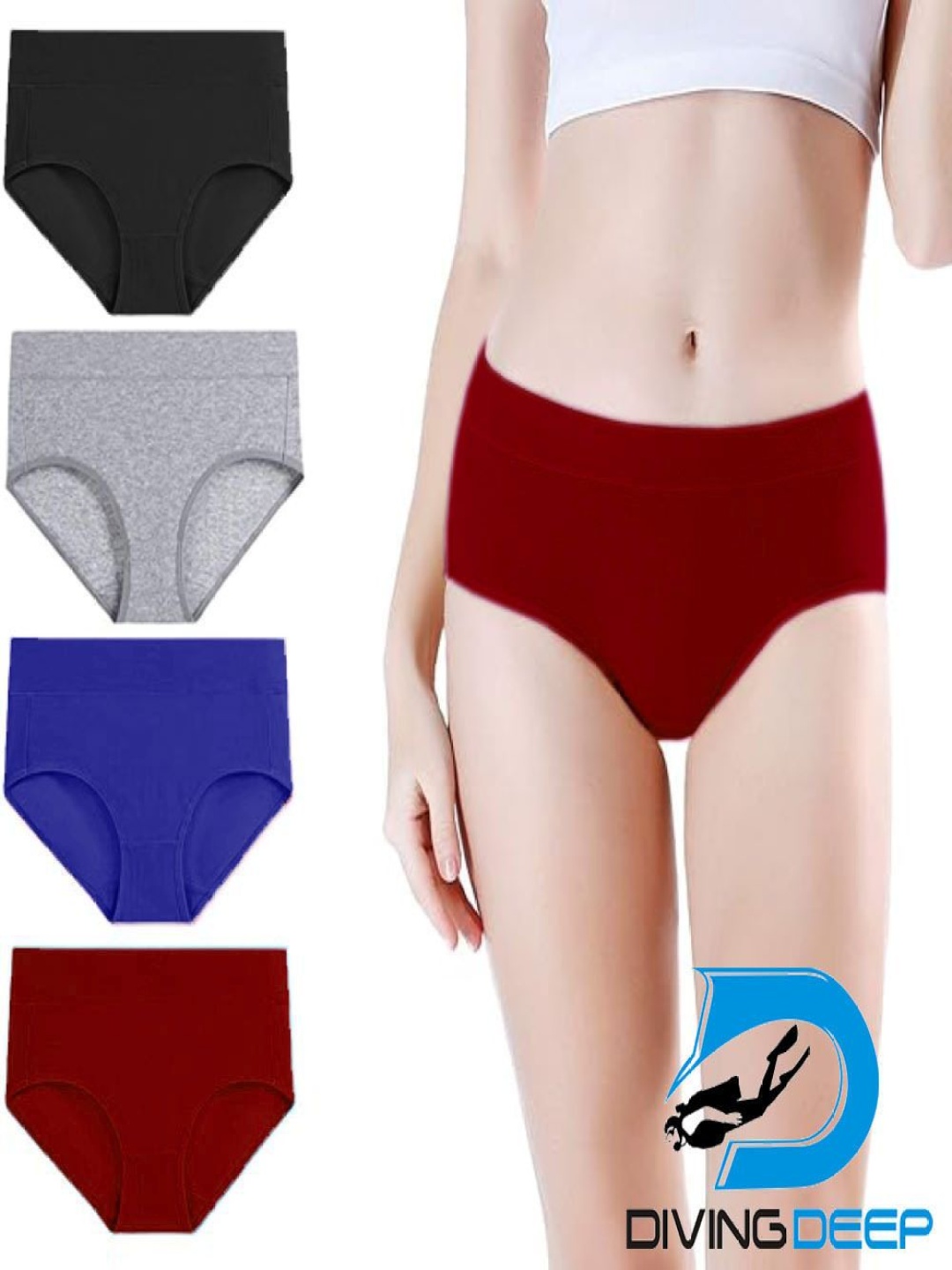 

Diving Deep Pack Of 4 Cotton Mid-Rise Hipster Briefs DD329 B, G, Blue, M HR 1_4 PC_XL, Black