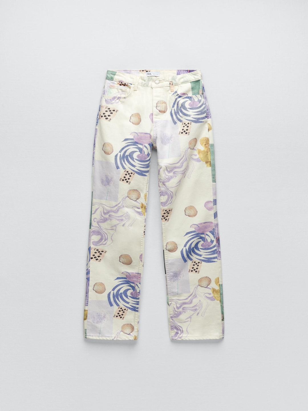 

ZARA Women Floral Printed Trousers, Na