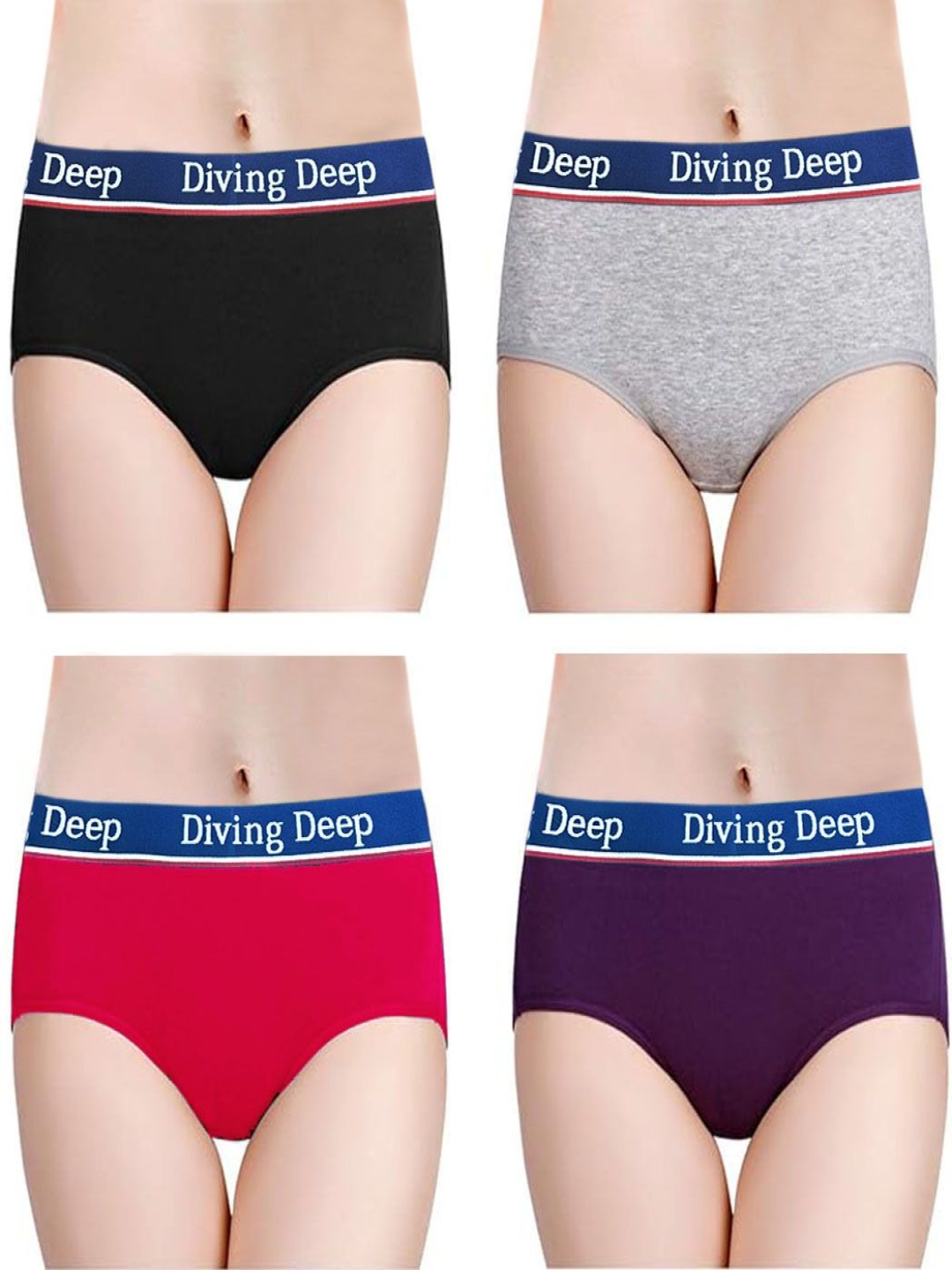 

Diving Deep Pack Of 3 Hipster Briefs DD353 B, G, Purple, D Pink D101_4 PC_M