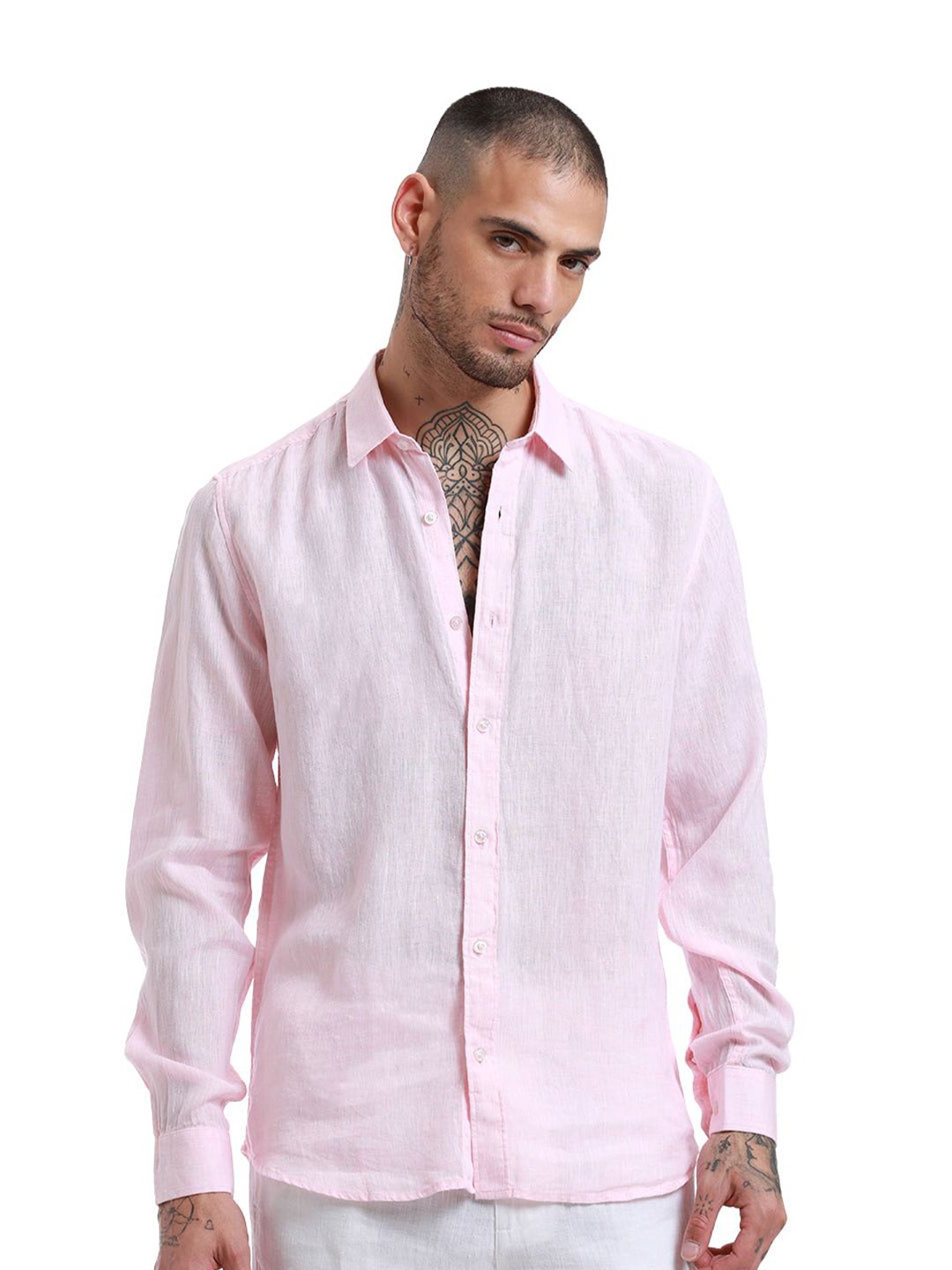 

Banana Club Men Pastel Pink Pure Irish Linen Shirt