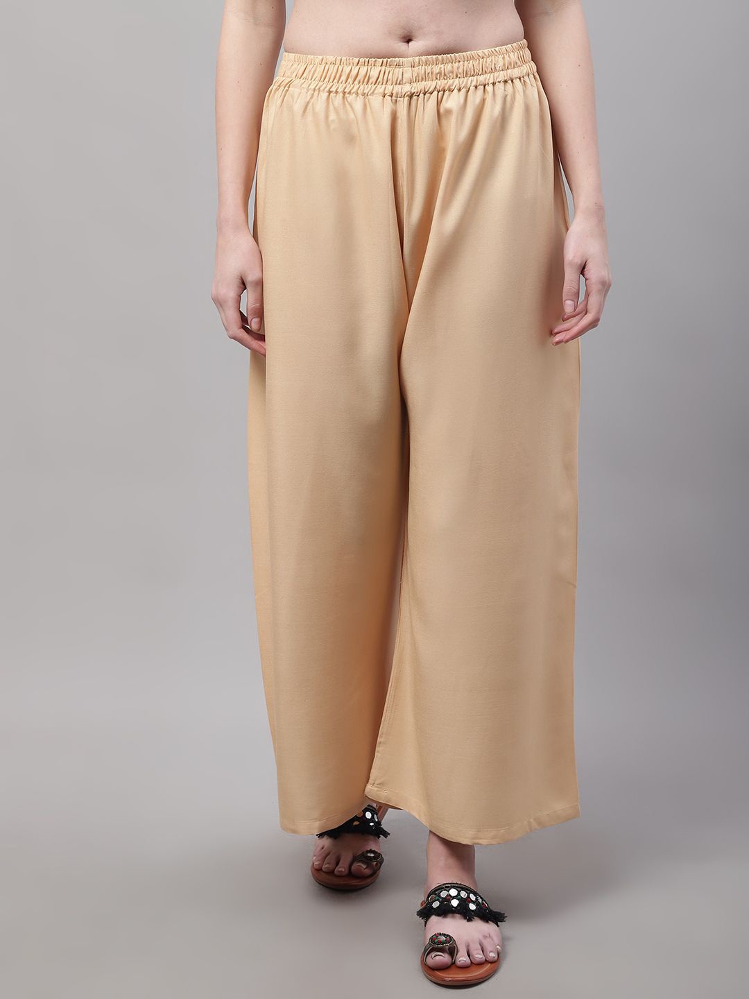 

Valles365 by S.C. Women Flared Palazzos, Beige