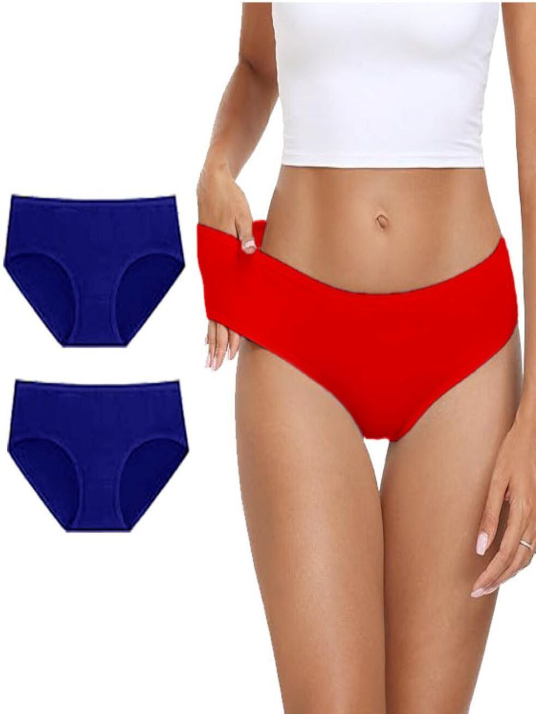 

Diving Deep Pack Of 3 Cotton Hipster Briefs DD133 Blue2, R New Pant_ies_3 PC_XS, Blue