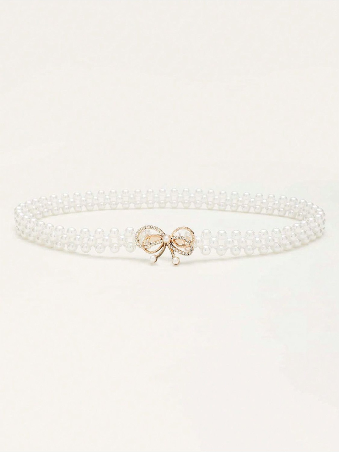 

Shining Diva Fashion Women Embellished Belt, White