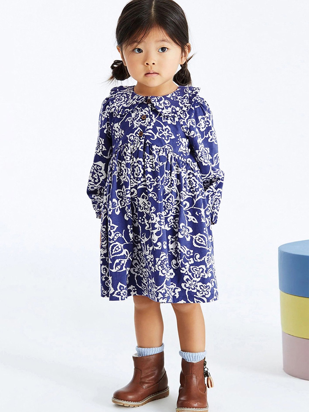 

LULU & SKY Organic Cotton Dress, Blue
