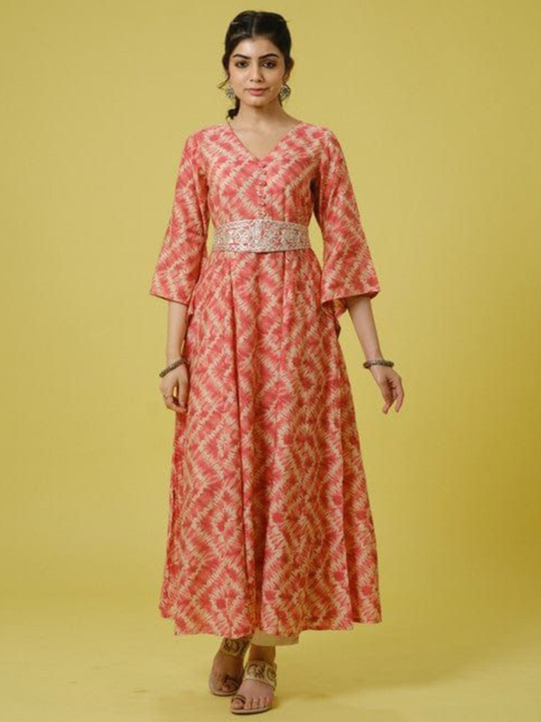 

Hassu's Ethnic Motifs Maxi Dress, Orange