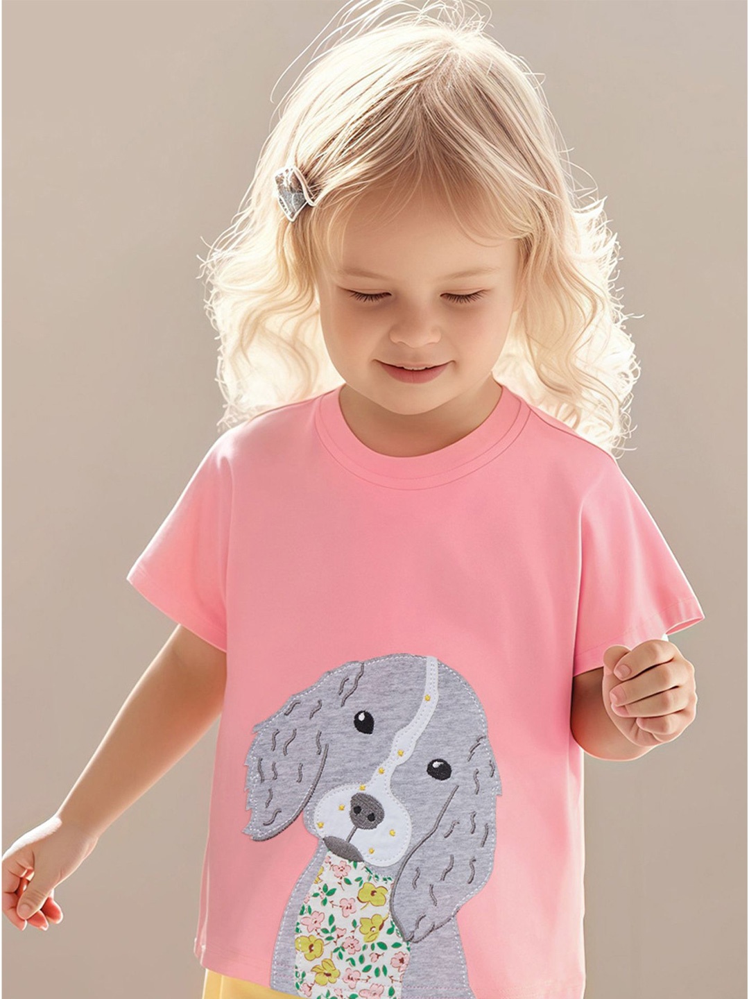 

LULU & SKY Print Cotton Top, Pink