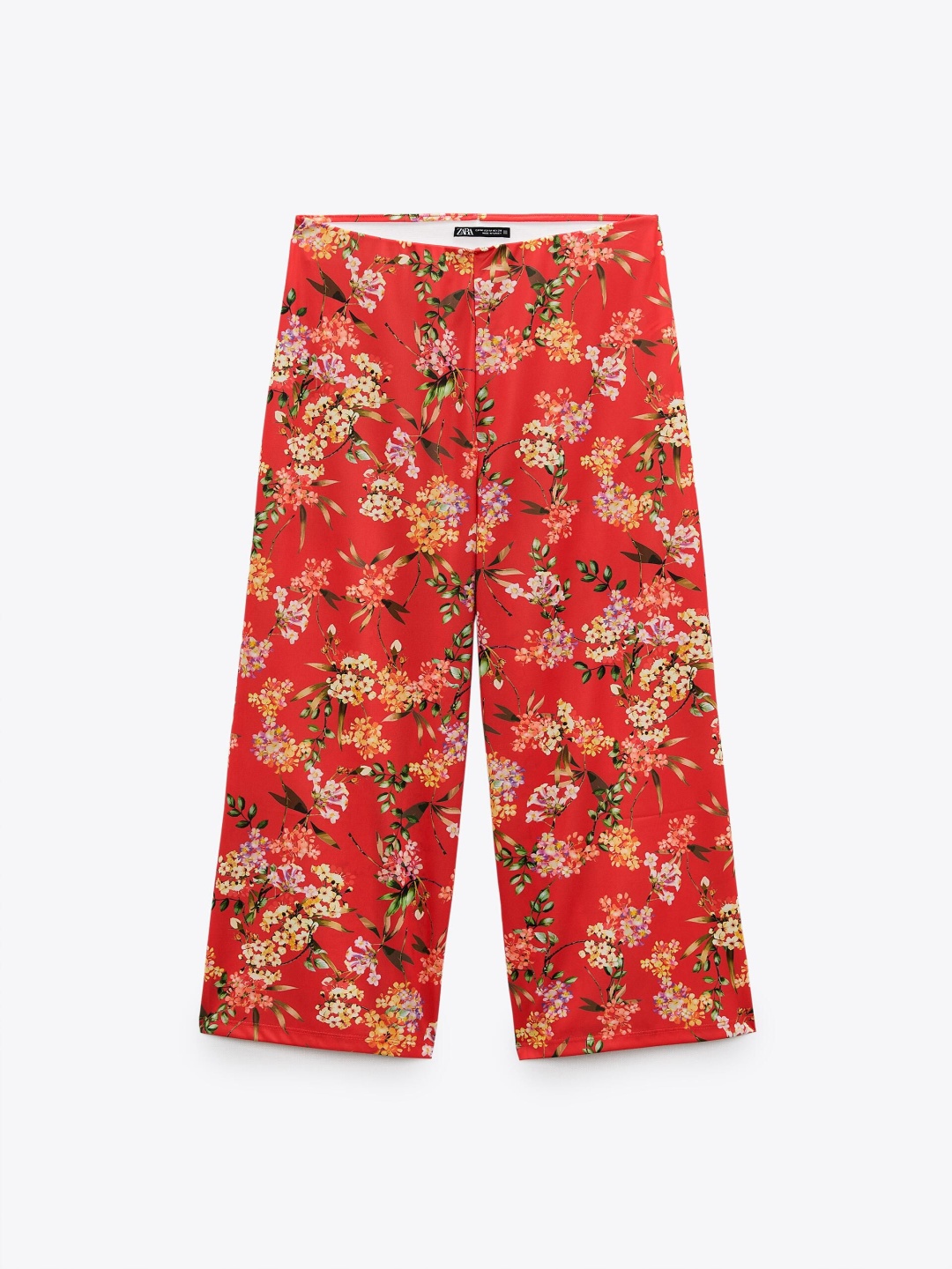 

ZARA Women Floral Printed Trousers, Red