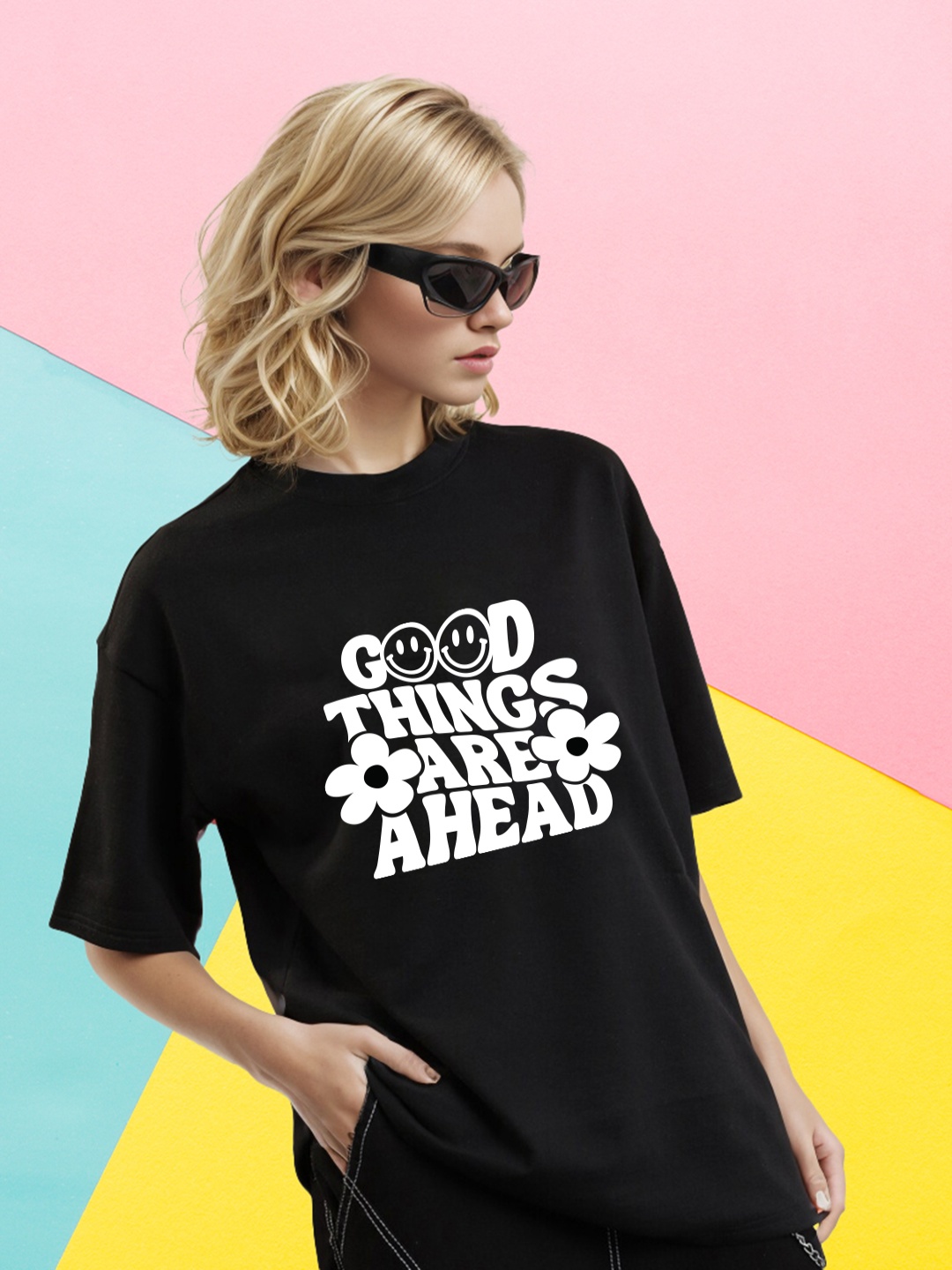 

Slenor Typography Printed Cotton T-shirt, Black