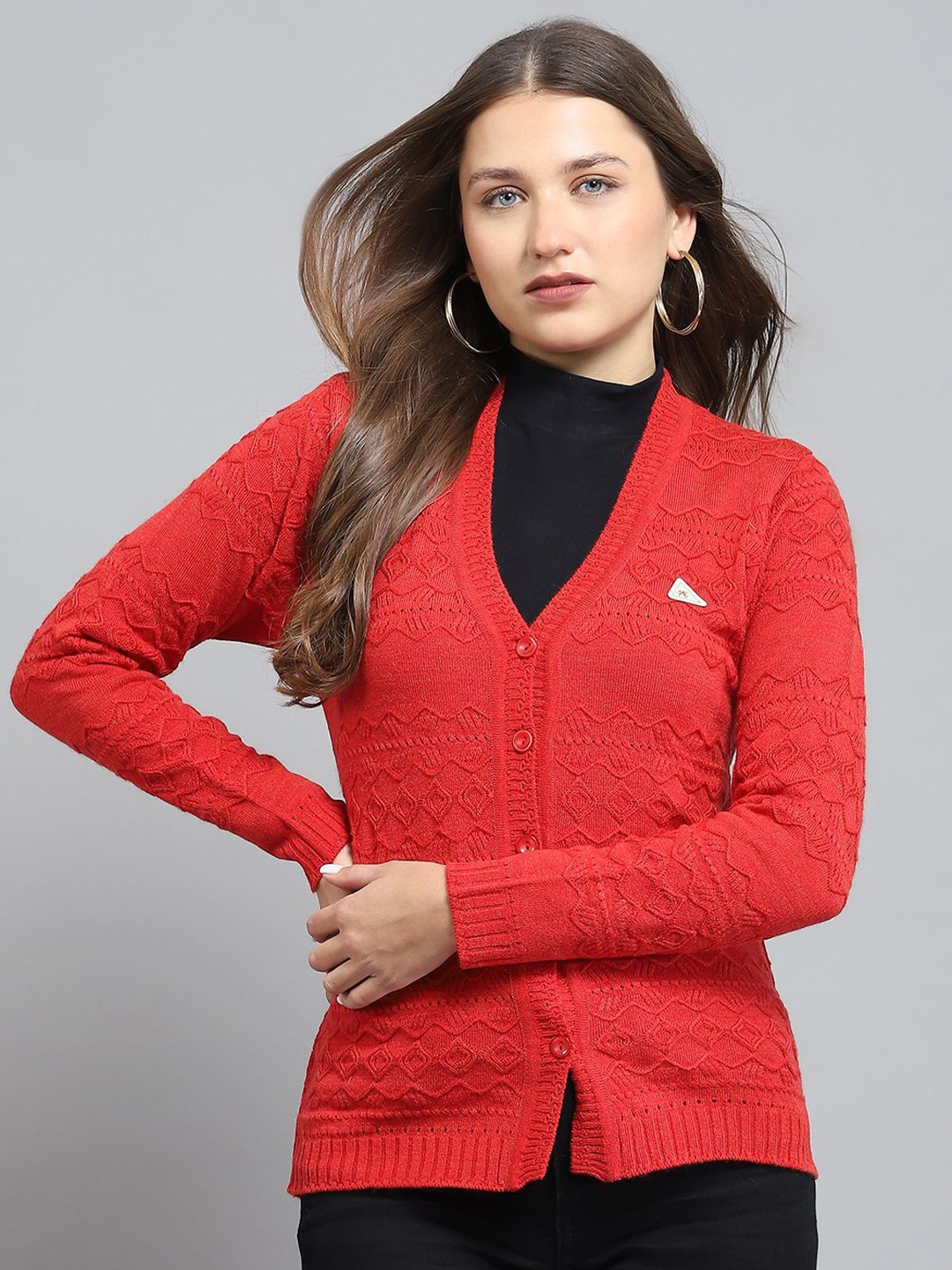 

Monte Carlo Women Woollen Longline, Red