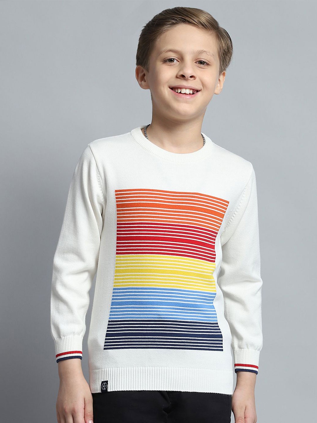 

Monte Carlo Boys Striped Pullover, Off white