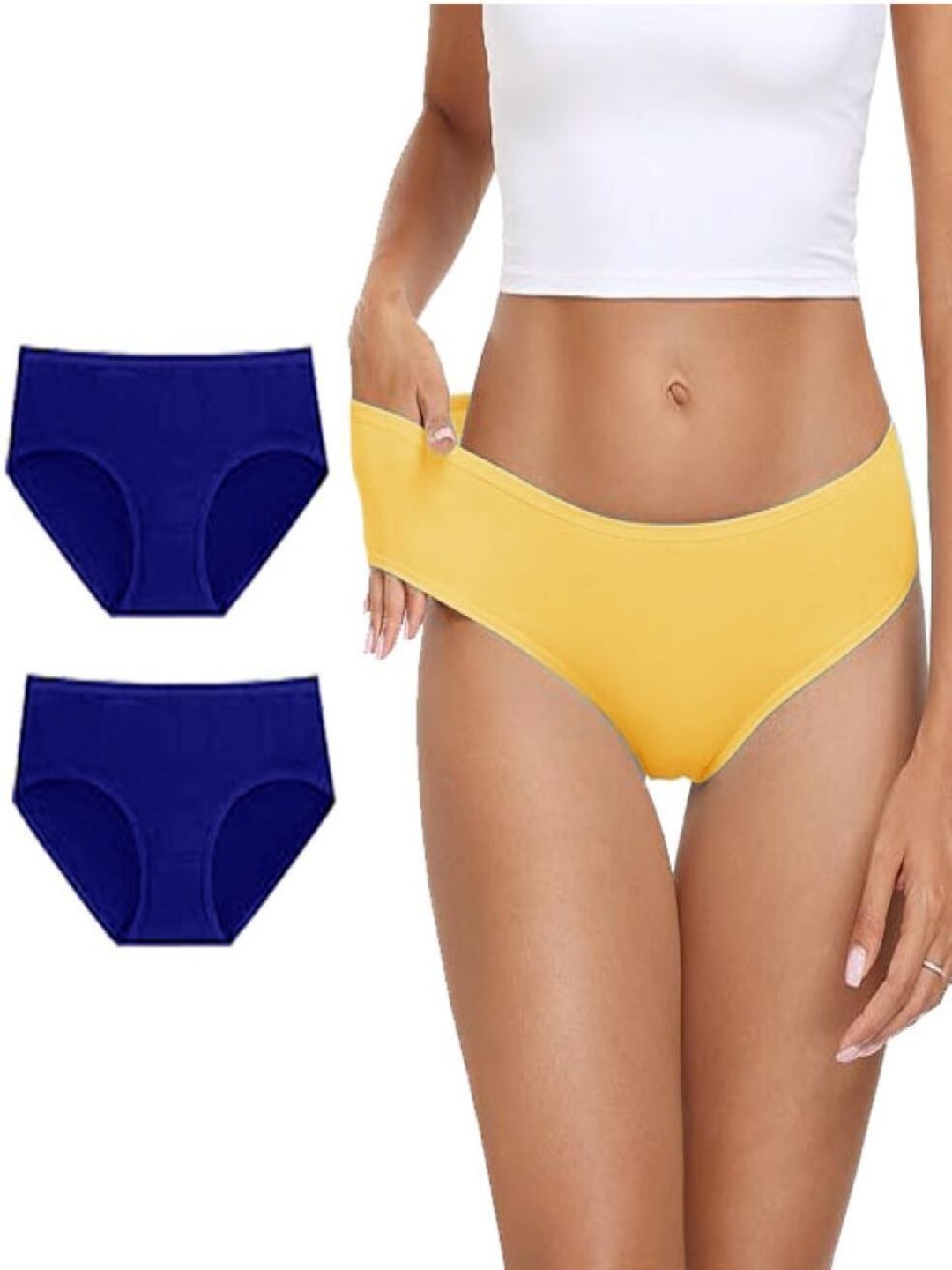 

Diving Deep Pack Of 3 Mid-Rise Hipster Briefs DD127 Blue2, Y New Pant_ies_3 PC_M, Yellow