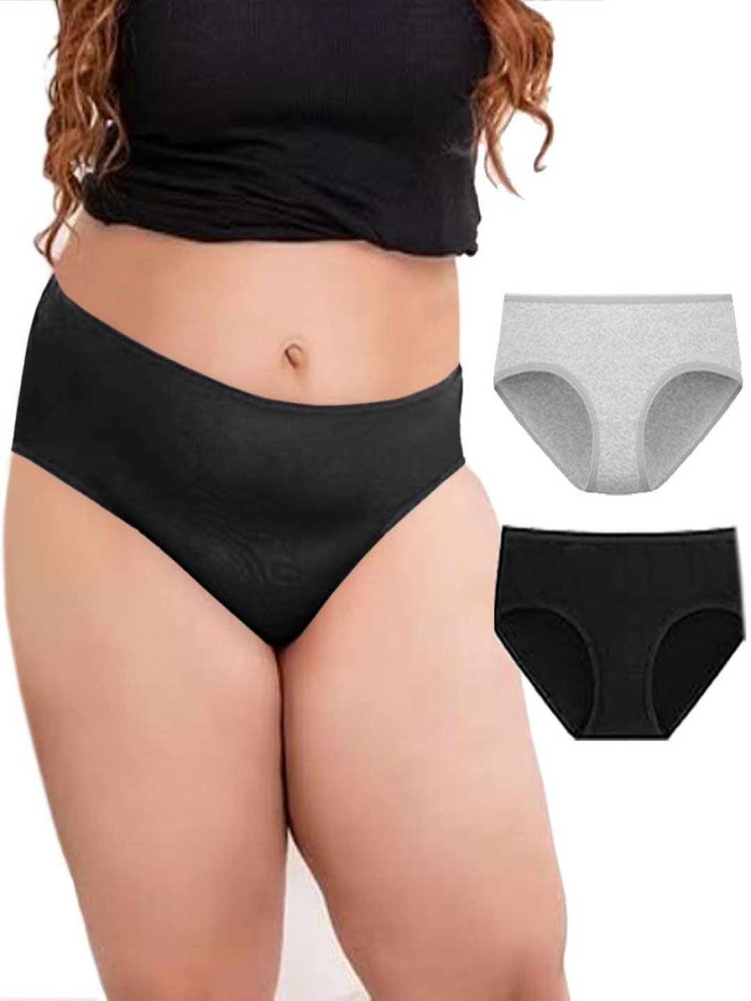 

Diving Deep Pack Of 2 Hipster Briefs D158 G, B New Pant_ies_2 PC_M, Black