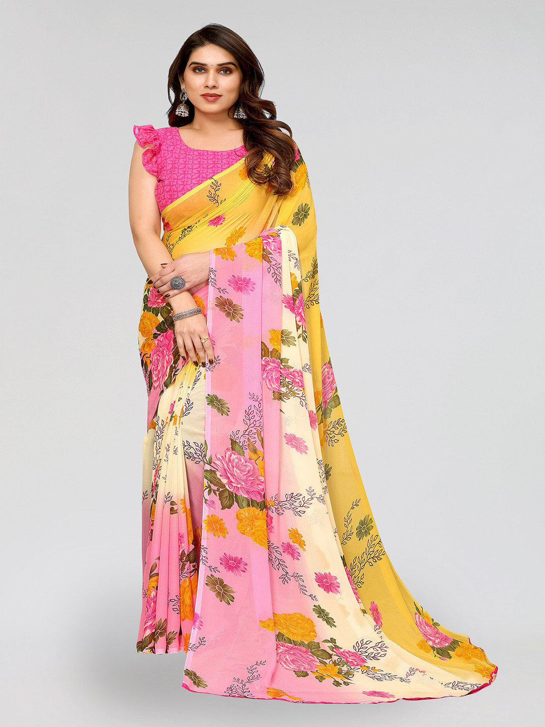 

ANAND SAREES Ethnic Motifs Saree, Red