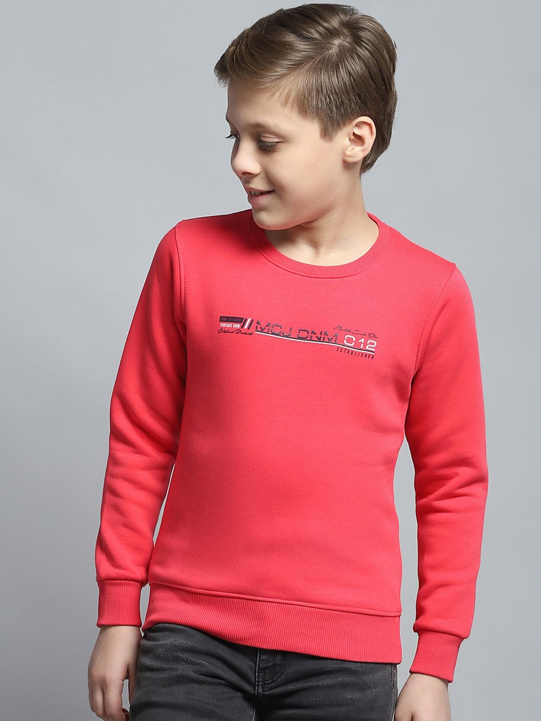 

Monte Carlo Boys Typography Printed Pullover, Pink